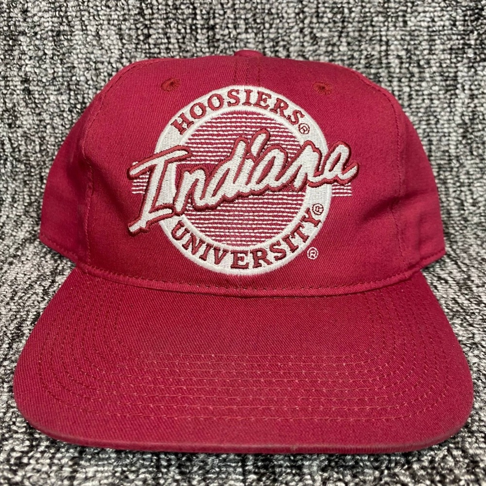 VTG The Game Indiana University Hoosiers Snapback Hat Mens Red Big Logo Cap